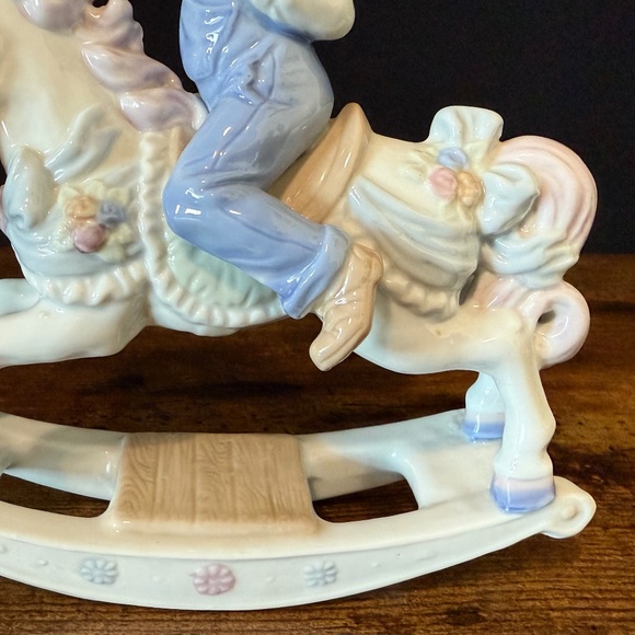 1991 MEICO PAUL SEBASTIAN Girl Riding Rocking Horse Figurine - Picture 14 of 14